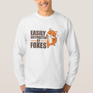Camiseta Distraído Fácilmente Por Los Zorros Cute Fox Funny
