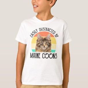Camiseta Distraído Fácilmente Por Maine Coons