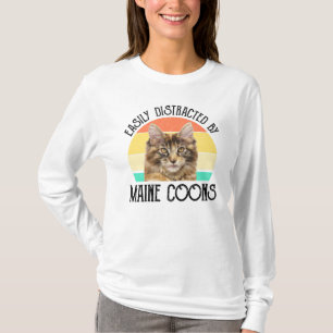 Camiseta Distraído Fácilmente Por Maine Coons