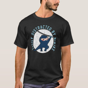 Camiseta Distraído Fácilmente Por Ninjas Shuriken Shinobi N