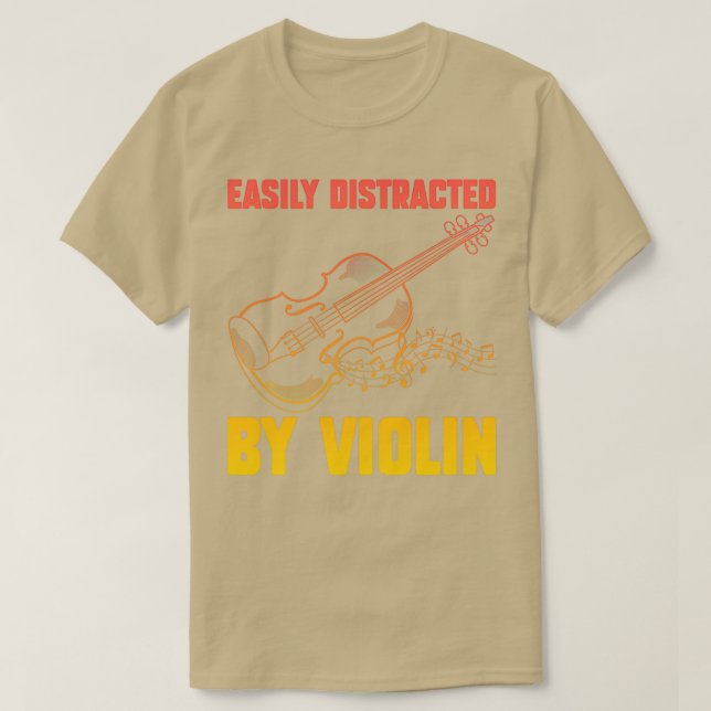 Camiseta Distraído Fácilmente Por Violín Funny Violin 1 (Diseño del anverso)