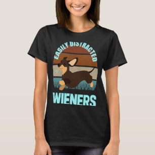 Camiseta Distraído Fácilmente Por Wieners Doxie Mom Dachshu
