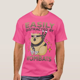 Camiseta Distraído Fácilmente Por Wombats Funny Wombat Dice