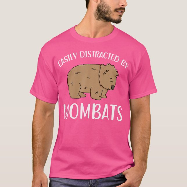 Camiseta Distraído Fácilmente Por Wombats Funny Wombat Love (Anverso)