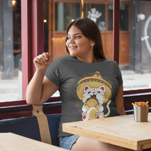 Camiseta Distraídos Fácilmente Por Gatos Y Tacos