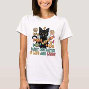 Camiseta Distraídos Fácilmente Por Gatos Y Vándalos