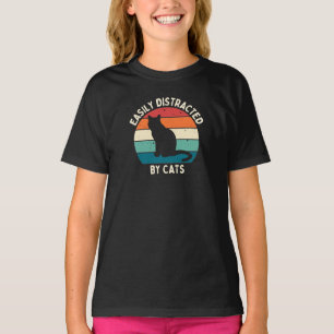 Camiseta Distraídos Fácilmente Por Los Gatos