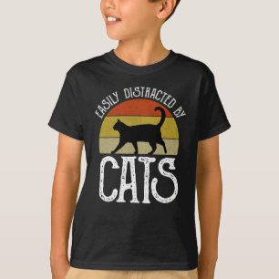 Camiseta Distraídos Fácilmente Por Los Gatos