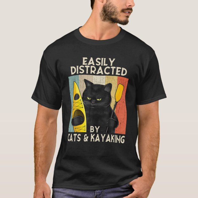Camiseta Distraídos Fácilmente Por Los Gatos (Anverso)