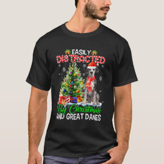 Camiseta Distraídos Fácilmente Por Navidades Y Grandes Dane