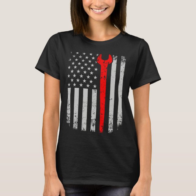 Camiseta Distress American Flag Ironworker (Anverso)