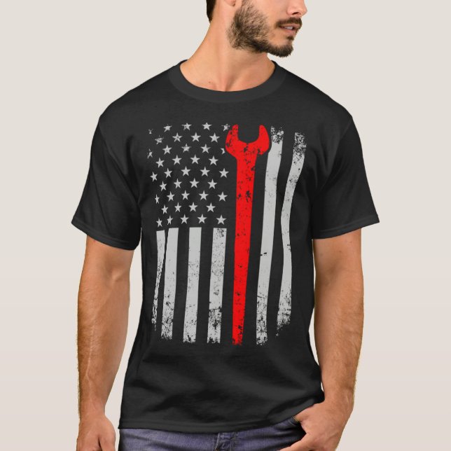 Camiseta Distress American Flag Ironworker (Anverso)