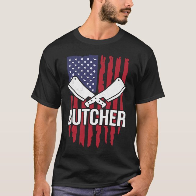 Camiseta Distressed American Flag Butcher Cleaver (Anverso)