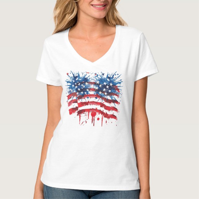Camiseta Distressed American Flag Christian Scripture Tee (Anverso)