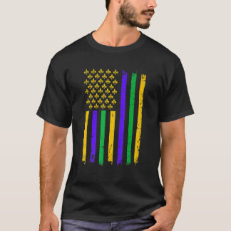 Camiseta Distressed American Flag Fleur De Lys Women Men Gr