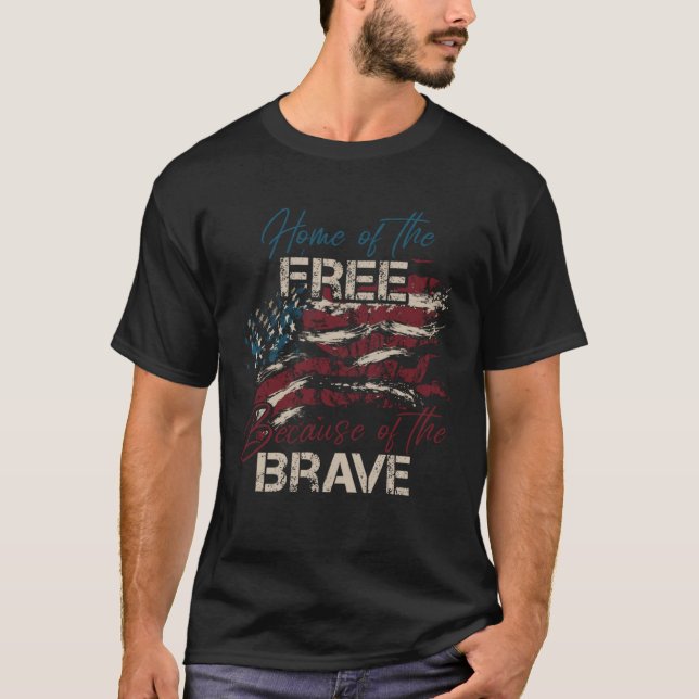 Camiseta Distressed American Flag Patriotic Quote Veterans (Anverso)