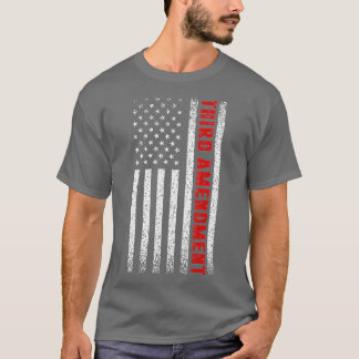 Camiseta Distressed American Flag Third Amendment 