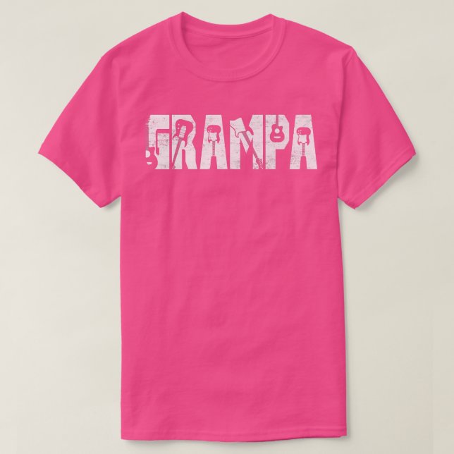 Camiseta Distressed Best Grampa Ever Guitar Lover Guitarist (Diseño del anverso)