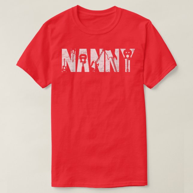 Camiseta Distressed Best Nanny Ever Guitar Lover Guitarist  (Diseño del anverso)