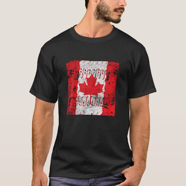 Camiseta Distressed Canada Flag Maple Leaf Canadian Men Wom (Anverso)