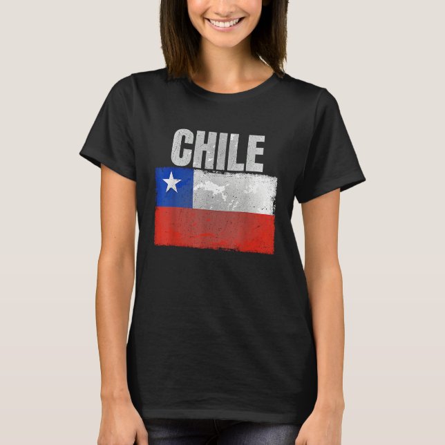 Camiseta Distressed Chile Flag Graphic for Men Women Hispan (Anverso)