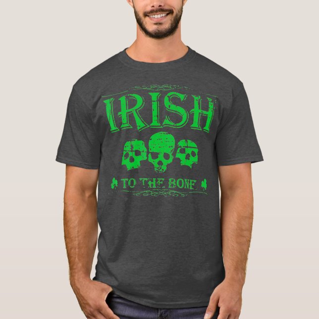 Camiseta Distressed Cool Irish Skull St Patricks St Day (Anverso)
