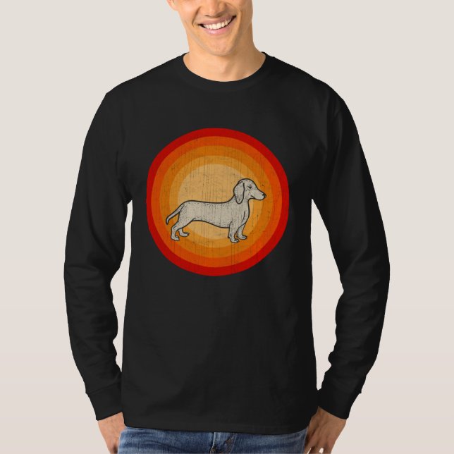 Camiseta Distressed Dachshund Dog  Retro Style (Anverso)