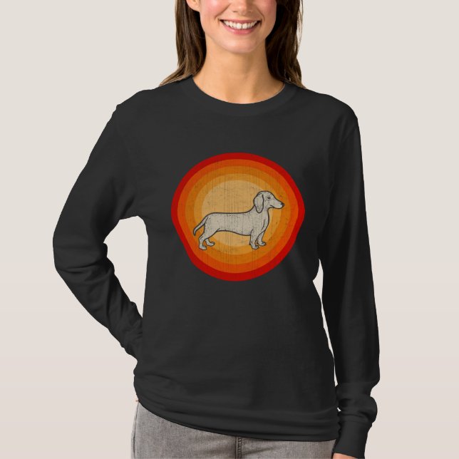 Camiseta Distressed Dachshund Dog  Retro Style (Anverso)