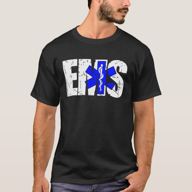 Camiseta Distressed EMS  911 Emergency Medical Services (Anverso)