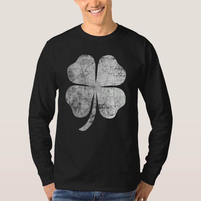 Camiseta Distressed Four Leaf Clover St Patrick's Day (Anverso)