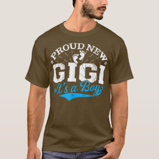 Camiseta Distressed Gender Reveal Proud New Gigi It's A Boy