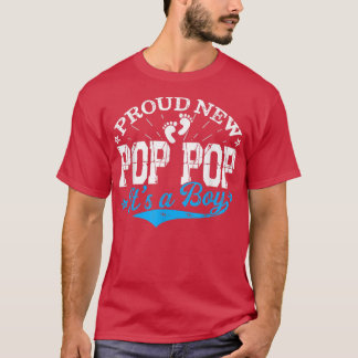 Camiseta Distressed Gender Reveal Proud New Pop Pop It's A 