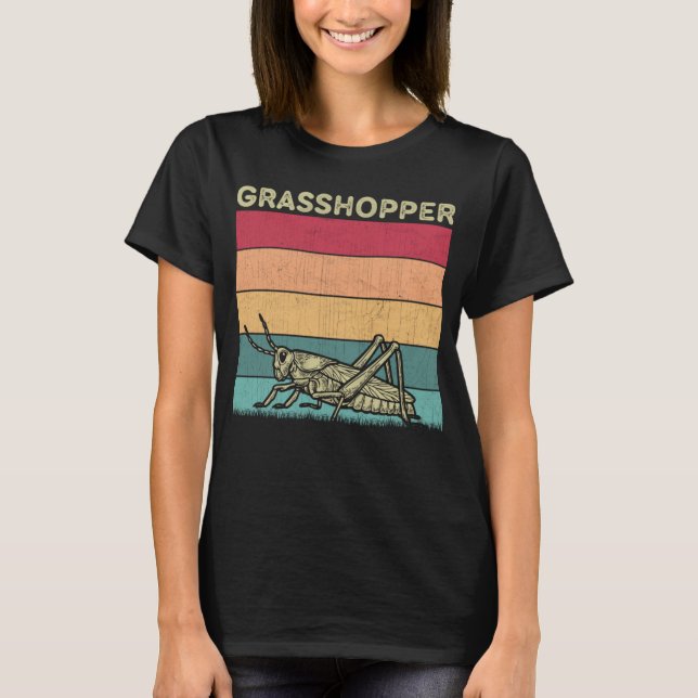 Camiseta Distressed Grasshopper Lover Boys Girls Retro Gras (Anverso)