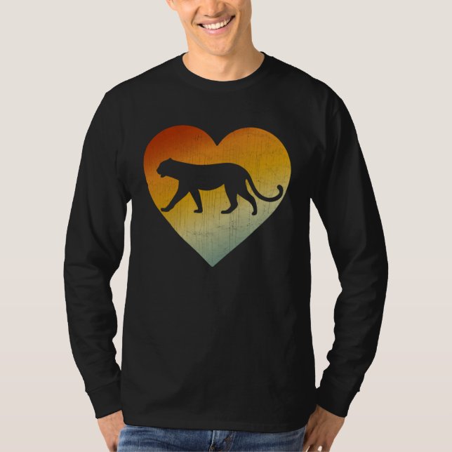 Camiseta Distressed Heart Retro Style Men Women Jaguar (Anverso)