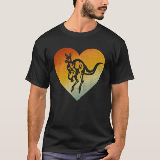 Camiseta Distressed Heart Retro Style Men Women Kangaroo