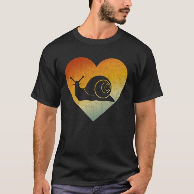 Camiseta Distressed Heart Retro Style Men Women Snail (Anverso)