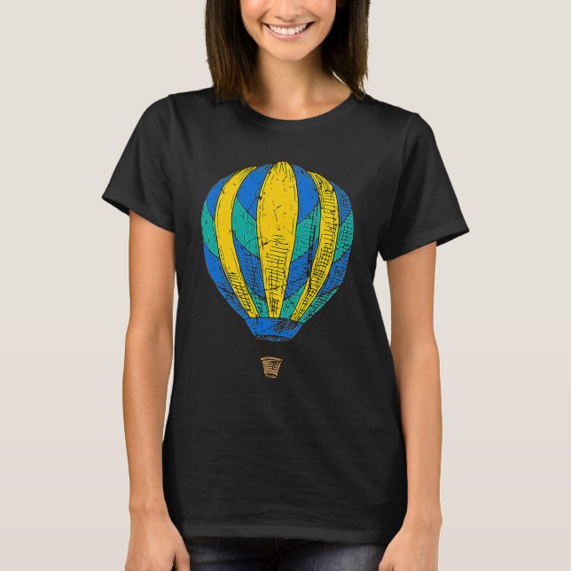 Camiseta Distressed Hot Air Balloon Ballooning Women Men (Anverso)