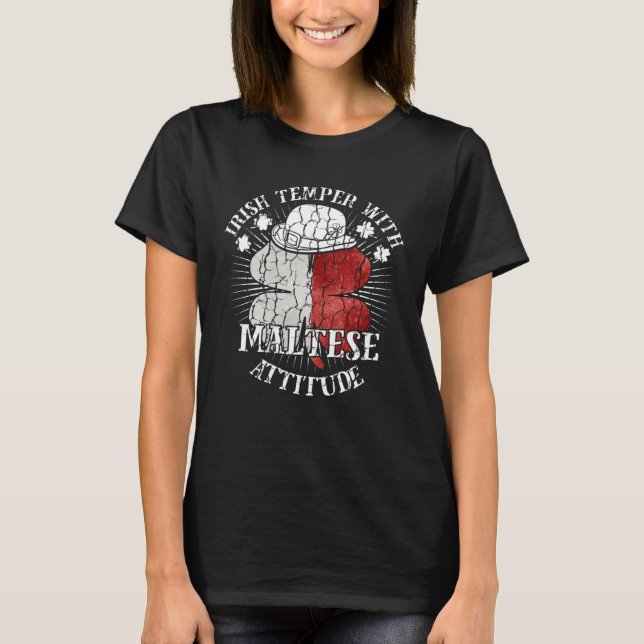 Camiseta Distressed Irish Maltese Attitude Patriotic Shamro (Anverso)