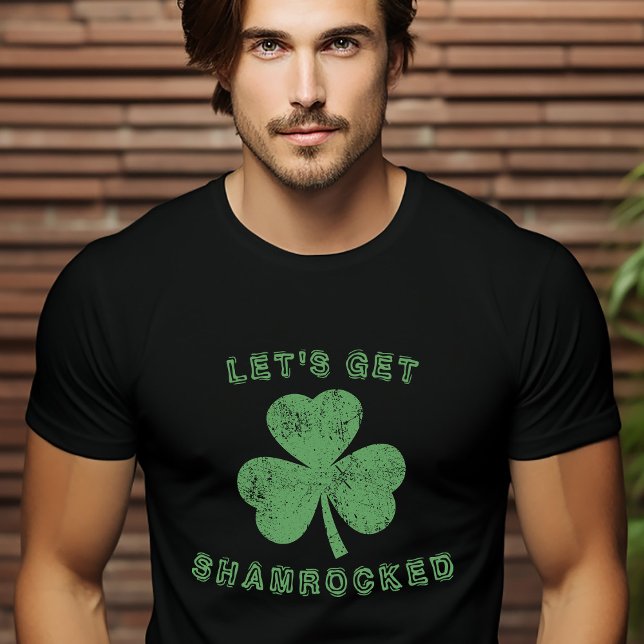 Camiseta Distressed Let's Get Shamrocked St Patrick's Day (Distressed Let's Get Shamrocked St Patrick's Day T-Shirt)