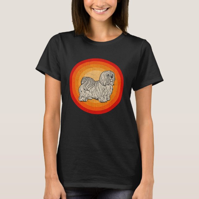 Camiseta Distressed Maltese Dog  Retro Style (Anverso)