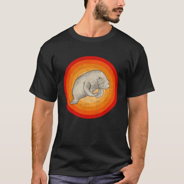 Camiseta Distressed Manatee  Retro Style (Anverso)