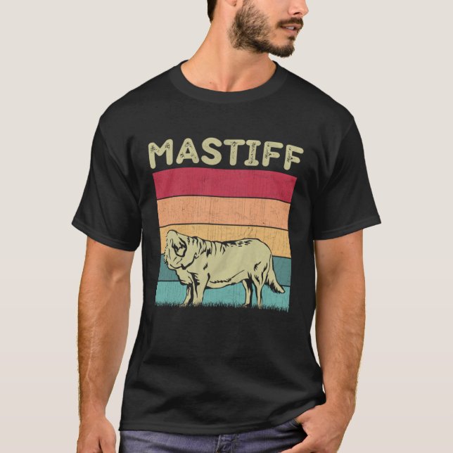 Camiseta Distressed Mastiff Dog  Boys Girls Retro Mastiff D (Anverso)