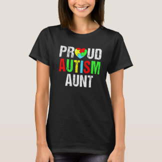 Camiseta Distressed Proud Autism Aunt Heart Family Matching
