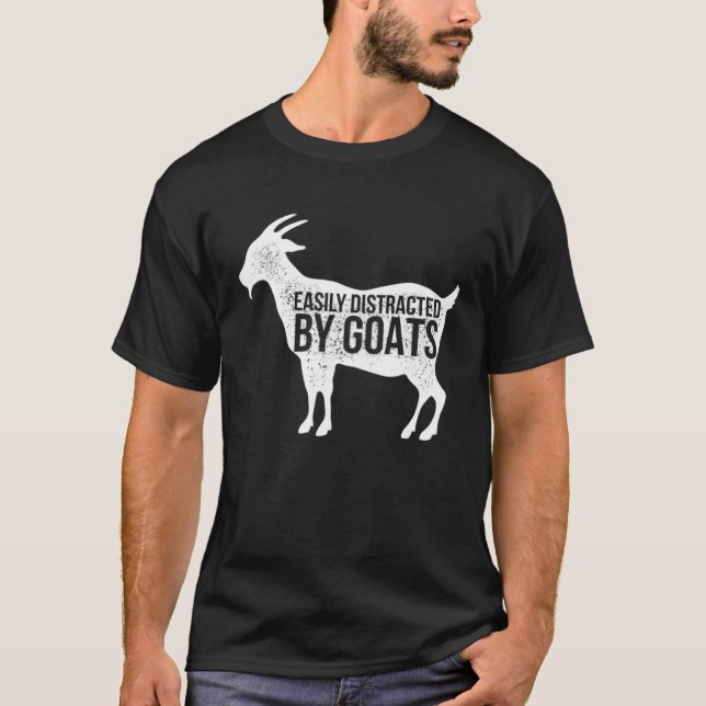 Camiseta Distressed Quote Easily Distracted Retro Goats (Anverso)