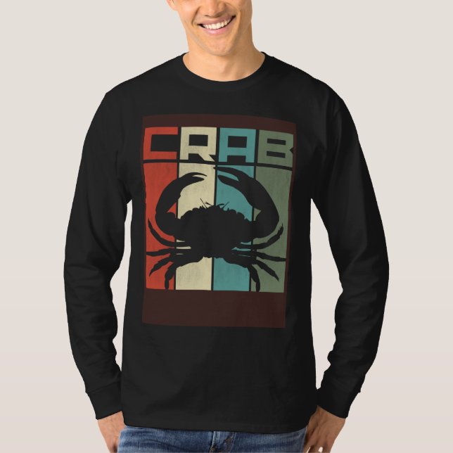 Camiseta Distressed Retro Crab Graphic Seafood & Crab (Anverso)