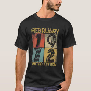 Camiseta Distressed Retro Febrero 1972 50 Cumpleaños 50 Año