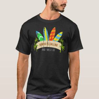 Camiseta Distressed Retro Hawaii Is Calling And I Must Go G