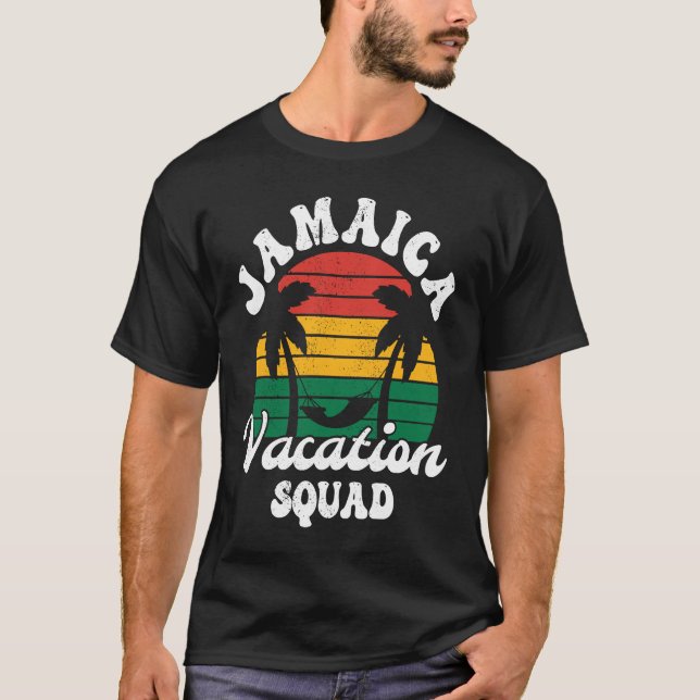 Camiseta Distressed Retro Jamaica Vacation Squad Caribbean  (Anverso)
