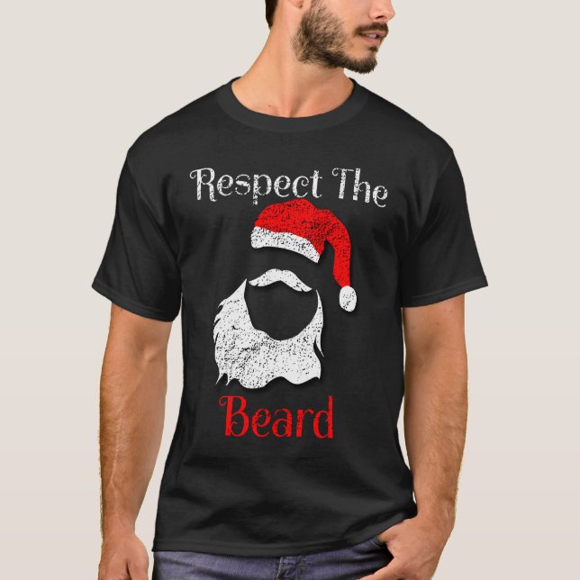 Camiseta Distressed Santa Claus Respect The Beard (Anverso)
