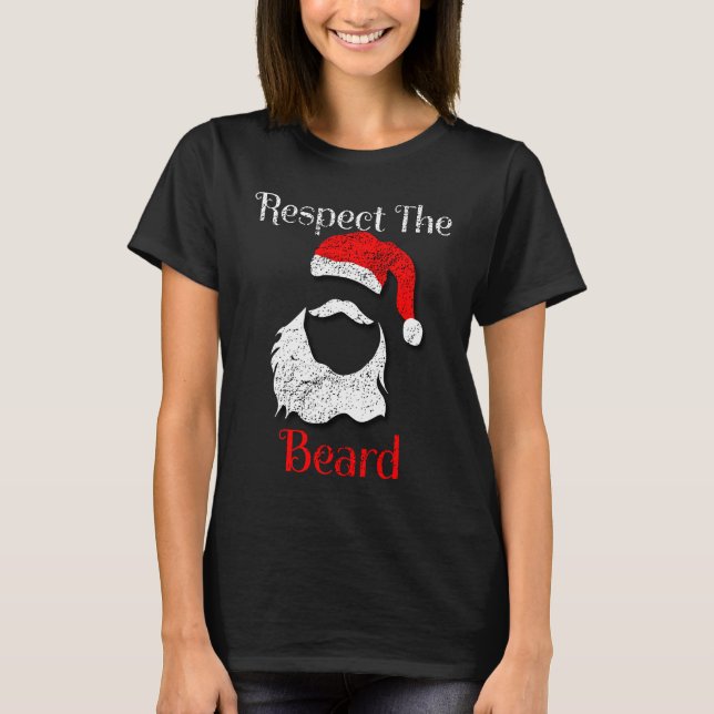 Camiseta Distressed Santa Claus Respect The Beard (Anverso)